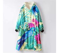 Odot Kapuzenpullover Decke mit Kapuze Mehrfarbig Hoodie Sweatshirt Tragbare, Plüsch Pullover Weiche Warme Riesen Hoodie Fronttasche Erwachsene (Einheitsgröße (110cm/43in),Farbverlaufsblase)