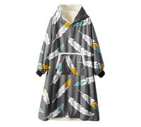 Odot Kapuzenpullover Decke mit Kapuze Mehrfarbig Hoodie Sweatshirt Tragbare, Plüsch Pullover Weiche Warme Riesen Hoodie Fronttasche Erwachsene (Einheitsgröße (110cm/43in),Rosa Feder)