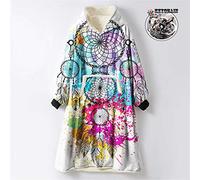 Odot Kapuzenpullover Decke mit Kapuze Traumfänger Hoodie Sweatshirt Tragbare, Plüsch Pullover Weiche Warme Riesen Hoodie Fronttasche Erwachsene (Einheitsgröße (110cm/43in),Tinte Spritzen)