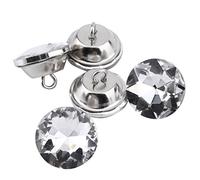 OEBUAFI 50 Stück Strassknöpfe, 20 Mm, Silberne Runde Kristallknöpfe mit Zinklegierungsbasis für Kleidermöbel-Dekoration und Nähhandwerk (20MM)