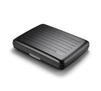 ÖGON -DESIGNS- V2 Smart Case Large - Aluminium Geldbörse - RFID Blockierung Kartenhalter - Kapazität 10 Karten und Banknoten (Schwarz)