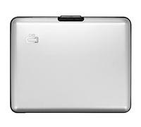 ÖGON -DESIGNS- Aluminium Geldbörse, große Kapazität, RFID-Schutz vor Betrug und Entmagnetisierung, Modell Smart Case Big Stockholm (Aluminium Silver)