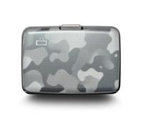 ÖGON -DESIGNS- Aluminium Kartenetui mit Metallverschluss, RFID-Schutz vor Betrug und Entmagnetisierung, Kompakte Geldbörse, Modell Smart Case Stockholm (Gravur Camo)