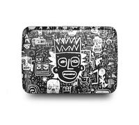 ÖGON -DESIGNS- Aluminium kartenetui mit metallverschluss, RFID Schutz vor betrug und entmagnetisierung, kompakte geldbörse, Modell Smart Case Oslo (Gravur Pop Art)
