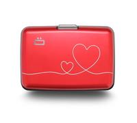 ÖGON -DESIGNS- Aluminium Kartenetui mit Metallverschluss, RFID-Schutz vor Betrug und Entmagnetisierung, Kompakte Geldbörse, Modell Smart Case Stockholm (Gravur Love)