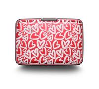 ÖGON -DESIGNS- Aluminium Kartenetui mit Metallverschluss, RFID-Schutz vor Betrug und Entmagnetisierung, Kompakte Geldbörse, Modell Smart Case Stockholm (Gravur Love Tag)