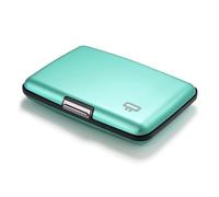ÖGON -DESIGNS- Aluminium Kartenetui mit Metallverschluss, RFID-Schutz vor Betrug und Entmagnetisierung, Kompakte Geldbörse, Modell Smart Case Stockholm (Aluminium Turquoise)