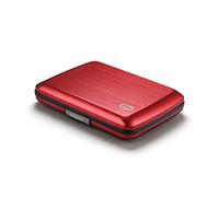 OGON Aluminium Geldbörse Smart Case V2 - Einfache Lagerung - Metallverschluss - Kartenetui mit RFID-Schutz - Bis zu 10 Karten und Banknoten (Aluminium Red)