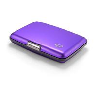 ÖGON -DESIGNS- Aluminium Kartenetui mit Metallverschluss, RFID-Schutz vor Betrug und Entmagnetisierung, Kompakte Geldbörse, Modell Smart Case Stockholm (Aluminium Purple)