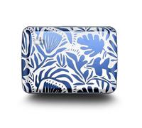 ÖGON -DESIGNS- Aluminium kartenetui mit metallverschluss, RFID Schutz vor betrug und entmagnetisierung, kompakte geldbörse, Modell Smart Case Oslo (Gravur Matisse)