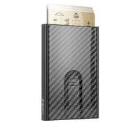 ÖGON -DESIGNS- Automatisches Kartenetui aus Kohlefaser, RFID-Schutz, Kompakt und minimalistisch, Kapazität 1 bis 6 Karten, Modell Slider