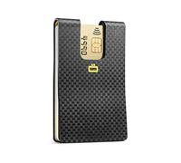 ÖGON Kartenetui Ultra Compact i3C Carbon Card Clip - Die kleinste Geldbörse der Welt und Anti-RFID - Carbonoptik, Schwarz, Einheitsgröße, minimalistisch, Schwarz, Taille unique, Minimalistisch