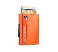 ÖGON Smart Wallets - Cascade Slim für Münzen, Automatischer Kartenetui, Popup-Karten, 8 Karten und Banknoten, RFID-Blockierung (Orange)