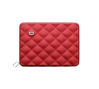 Ögon Smart Wallets - Quilted Passport Aluminium Geldbörse Reise Ideal für Reisen, RFID-Blockierung, 15 Karten, Reisepass, Banknoten und Münzen (Rot)