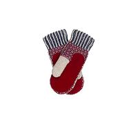 ÖJBRO VANTFABRIK 1 Paar Fäustlinge mit Ledereinsatz M (7-9) Wolle Strick-Handschuhe 4-lagige Merinowolle Wildleder Winter-Handschuhe aus Schweden, Damen & Herren, extra warm & weich - Lycksele