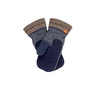 ÖJBRO VANTFABRIK 1 Paar Fäustlinge mit Ledereinsatz M (7-9) Wolle Strick-Handschuhe 4-lagige Merinowolle Wildleder Winter-Handschuhe aus Schweden, Damen & Herren, extra warm & weich - Skaftö Marin