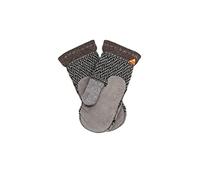 ÖJBRO VANTFABRIK 1 Paar Fäustlinge mit Ledereinsatz M (7-9) Wolle Strick-Handschuhe 4-lagige Merinowolle Wildleder Winter-Handschuhe aus Schweden, Damen & Herren, extra warm & weich - Skogen