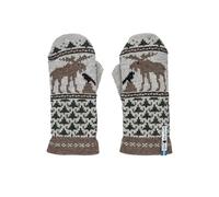 ÖJBRO VANTFABRIK - Skogen - Fäustlinge, 4-lagig, Größe L (10-11), aus 100% Merinowolle, unisex, warm & weich, folkloristisches nordisches Design