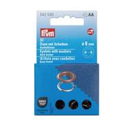 Ösen mit Scheiben, 8mm, dunkelbraun/silberfarbig (32 Stück)