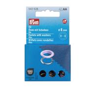 Ösen mit Scheiben, 8mm, lila/silberfarbig (32 Stück)