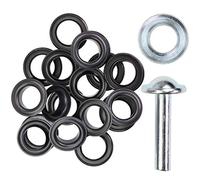 Ösen mit Scheiben & Werkzeug - 4/5/8/11/14 mm - rostfrei - silber, schwarz, gold - Ösen Set für Leder, Stoff, Planen, Vorhänge - DIY Zubehör für Handwerk, Basteln & Reparaturen (schwarz 14mm)