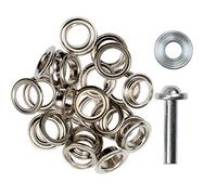 Ösen mit Scheiben & Werkzeug - 4/5/8/11/14 mm - rostfrei - silber, schwarz, gold - Ösen Set für Leder, Stoff, Planen, Vorhänge - DIY Zubehör für Handwerk, Basteln & Reparaturen (silber 11mm)