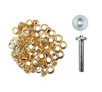 Ösen mit Scheiben & Werkzeug - 4/5/8/11/14 mm - rostfrei - silber, schwarz, gold - Ösen Set für Leder, Stoff, Planen, Vorhänge - DIY Zubehör für Handwerk, Basteln & Reparaturen (gold 4mm)