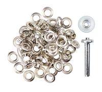 Ösen mit Scheiben & Werkzeug - 4/5/8/11/14 mm - rostfrei - silber, schwarz, gold - Ösen Set für Leder, Stoff, Planen, Vorhänge - DIY Zubehör für Handwerk, Basteln & Reparaturen (silber 5mm)