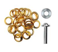 Ösen mit Scheiben & Werkzeug - 4/5/8/11/14 mm - rostfrei - silber, schwarz, gold - Ösen Set für Leder, Stoff, Planen, Vorhänge - DIY Zubehör für Handwerk, Basteln & Reparaturen (gold 11mm)