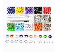 Ösen Set, 400 Stück 5 mm Metallösen Eyelet Metallösen Grommet Kit Ösen Werkzeug mit 3-teiligem Installations-Werkzeug-Kit für Stoff, Leder, Kleidung, Leinwand-Locher (10 Farben)