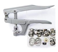 Ösen-Set mit Werkzeug 80set Silver Φ14mm Ösenzange Ösen-Set mit Ösen-Einstellwerkzeug für Schnürsenkel, Kleidung, Rucksack, Schuhleder