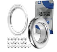 Ösen und Scheiben Set, Ø 8 mm innen, 20 Paare, in Silber, aus Messing, Kit ohne Zange, Ösen Scheiben für Plane, Bekleidung, Bastelarbeiten, Deko, DIY Tülle, Grommet, Ösen Patches Kordel, Ösenscheiben