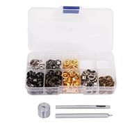 Ösen-Werkzeug, Ösen-Werkzeug-Set, 3,5 mm Eisen, Kupfer, mehrfarbig, mit transparenter Aufbewahrungsbox, Ösen-Set zum Reparieren, Dekorieren, Schnüren, Lederhandwerk
