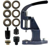 Ösenpresse Set, Handpresse Ösenmaschine Ösenzange Set Punch Tool Kit mit 100 Ösen und Lochwerkzeug (Antik, 5 mm)