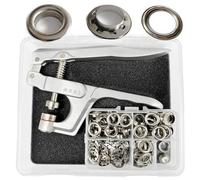Ösenzange 10mm Ösen-Set mit Werkzeug Silver Ösen-Einstellwerkzeug für Schnürsenkel, Kleidung, Rucksack, Schuhleder, Außenwerbung, Tüllen