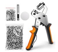 Ösenzange Tülle Werkzeugsatz, 3/8 Zoll 10mm Tülle mit 500 Stück Silber Tüllen Presse Handstanze Zange Kits Öse Locher Zange Set Banner Maker Maschine für Stoff Papier & DIY Home Craft