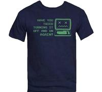 Off and On Again T Shirt It Crowd Tv Show Novelty Shirt Navy 3XL