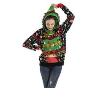 OFF THE RACK Unisex Damen Herren Weihnachtspullover Lustig Ugly Christmas Sweater Pullover für Weihnachten Strickpullis für Weihnachtsparty Sweater Weihnachtsgrün XXL