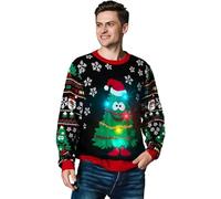 OFF THE RACK Unisex Herren Lustig LED Leuchtende Weihnactspullover Strickpullis für Weihnachten