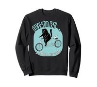 Off to Be Radical Left Scum Rennrad mit Katze und Maus, Retro-Design, Schwarz Sweatshirt