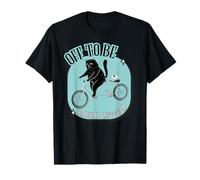 Off to Be Radical Left Scum Rennrad mit Katze und Maus, Retro-Design, Schwarz T-Shirt