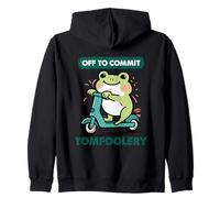 Off to Commit Tomfoolery Cute Frog Scooter Meme Kapuzenjacke