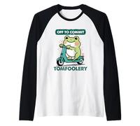 Off to Commit Tomfoolery Cute Frog Scooter Meme Raglan