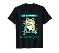 Off to Commit Tomfoolery Cute Frog Scooter Meme T-Shirt