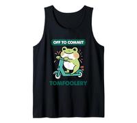 Off to Commit Tomfoolery Cute Frog Scooter Meme Tank Top