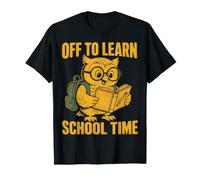 Off to Learn School Time Owl Student Reading T-Shirt