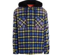 Off-White Arrow wattierte Flanell-Jacke in Staubblau M