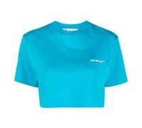 Off White - "Helvetica" kurzes T-Shirt für Damen (Blau) S