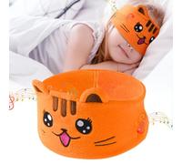 OFFCUP Bluetooth Schlafmaske Kinder Augenmaske, Schlafkopfhörer Bluetooth | Stirnband Kopfhörer, Musik Schlafen Stirnband Schlaf Kopfhörer Headband Schlafbrille für Kinder Nickerchen Reisen-Orangekatze