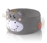 OFFCUP Bluetooth Schlafmaske Kinder Augenmaske, Schlafkopfhörer Bluetooth | Stirnband Kopfhörer, Musik Schlafen Stirnband Schlaf Kopfhörer Headband Schlafbrille für Kinder Nickerchen Reisen-Nilpferd